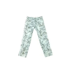 Anthropologie Hei Hei Women's Cargo Pants Green Floral Tapered Leg Stretch 4